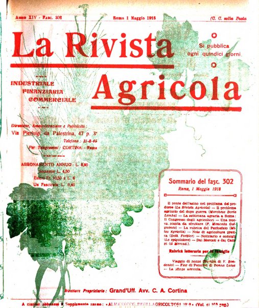 La rivista agricola industriale finanziaria commerciale