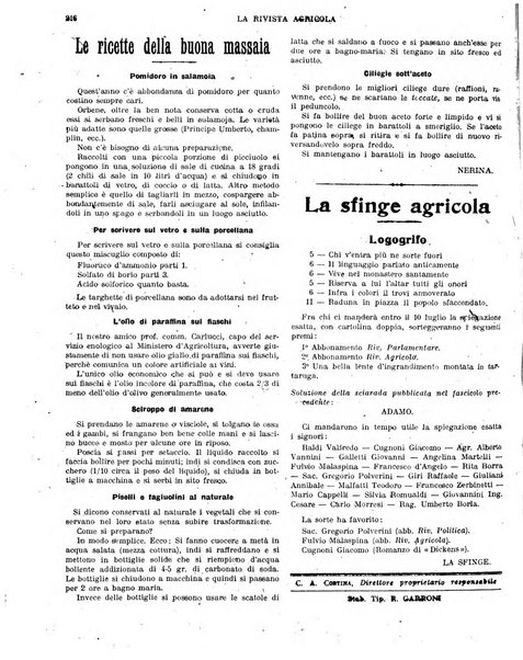 La rivista agricola industriale finanziaria commerciale