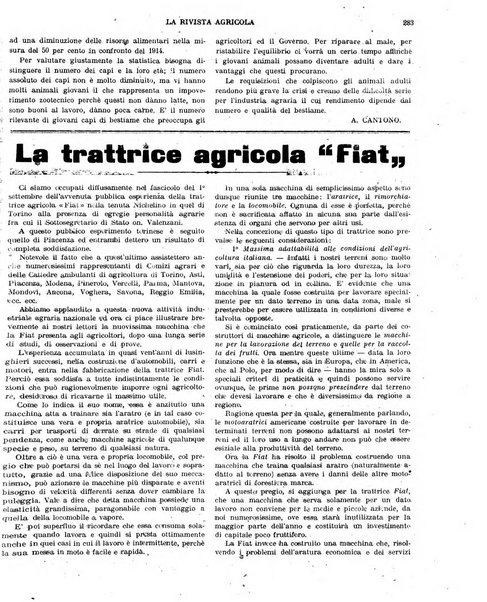 La rivista agricola industriale finanziaria commerciale