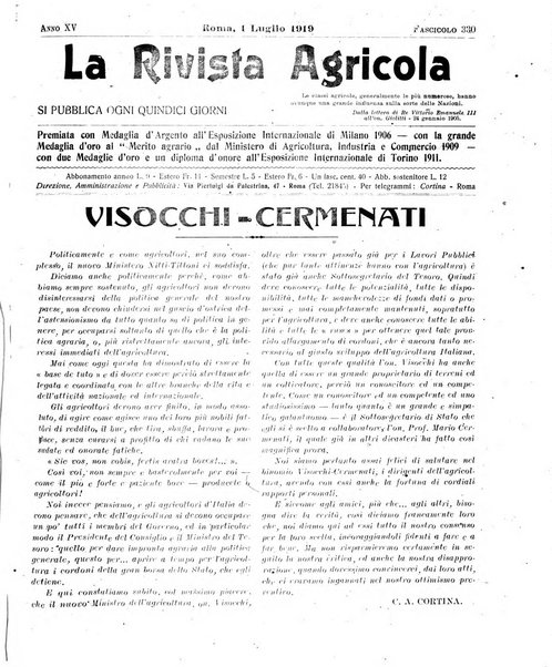 La rivista agricola industriale finanziaria commerciale