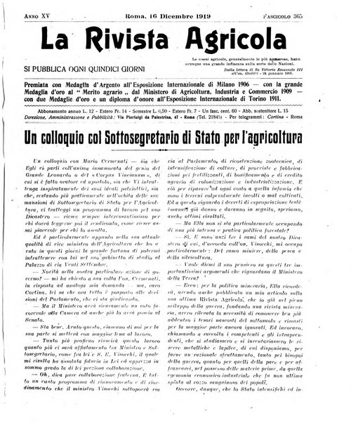 La rivista agricola industriale finanziaria commerciale