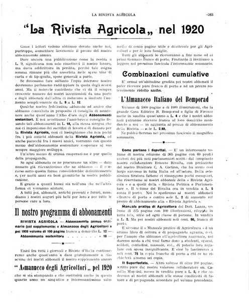 La rivista agricola industriale finanziaria commerciale