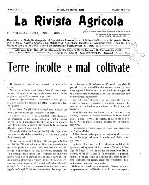 La rivista agricola industriale finanziaria commerciale