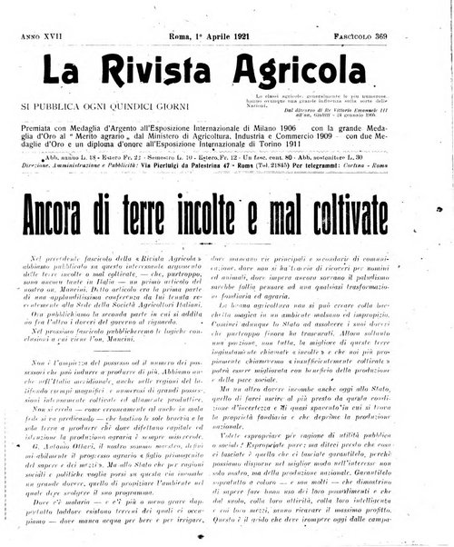 La rivista agricola industriale finanziaria commerciale