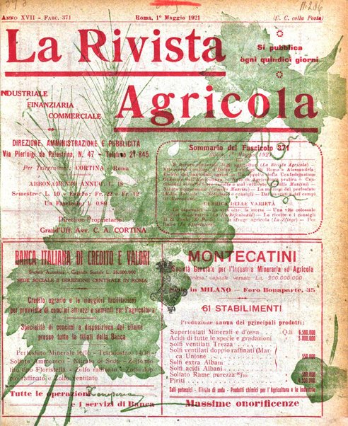 La rivista agricola industriale finanziaria commerciale