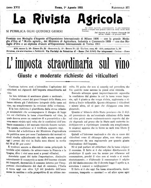 La rivista agricola industriale finanziaria commerciale