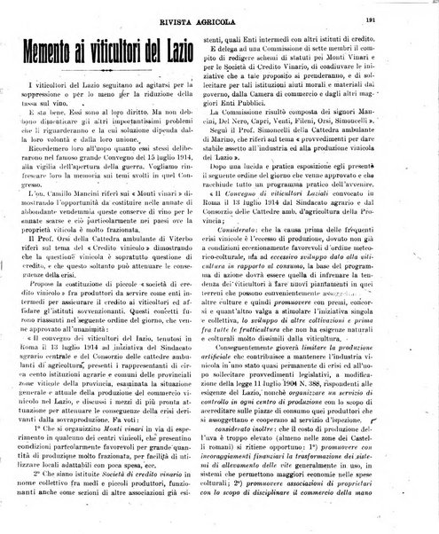 La rivista agricola industriale finanziaria commerciale