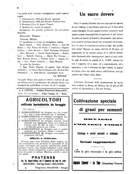 La rivista agricola industriale finanziaria commerciale