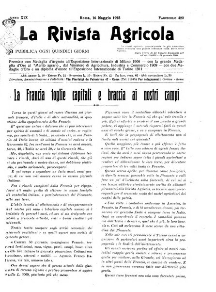 La rivista agricola industriale finanziaria commerciale