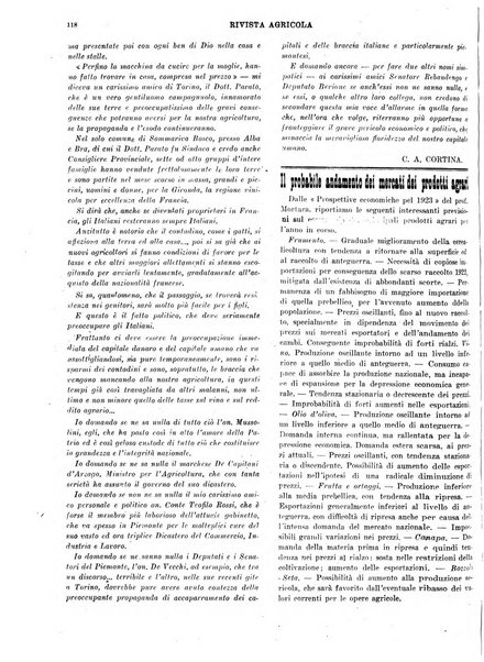 La rivista agricola industriale finanziaria commerciale