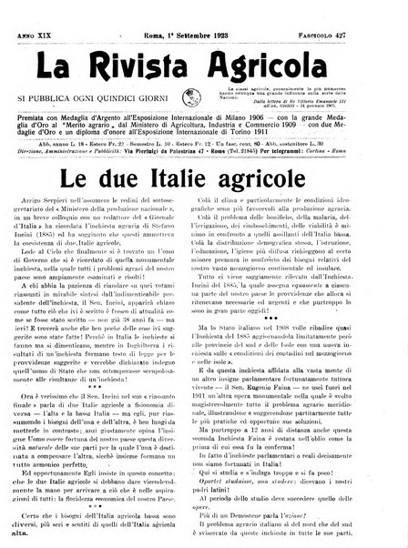 La rivista agricola industriale finanziaria commerciale