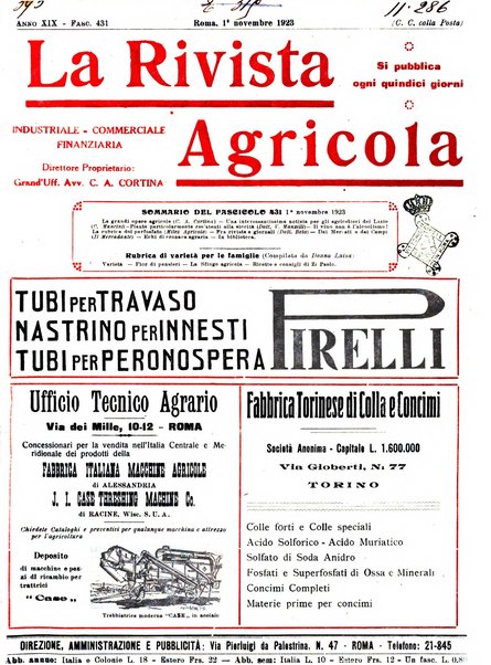 La rivista agricola industriale finanziaria commerciale