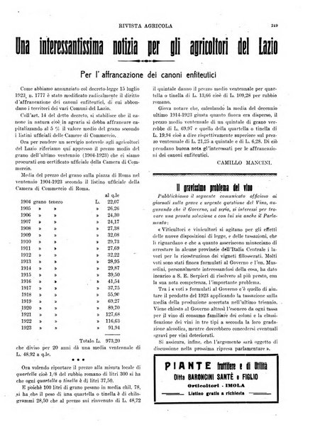 La rivista agricola industriale finanziaria commerciale