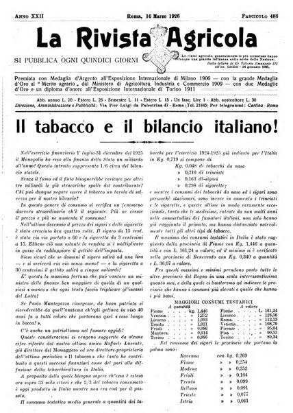 La rivista agricola industriale finanziaria commerciale