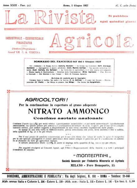 La rivista agricola industriale finanziaria commerciale