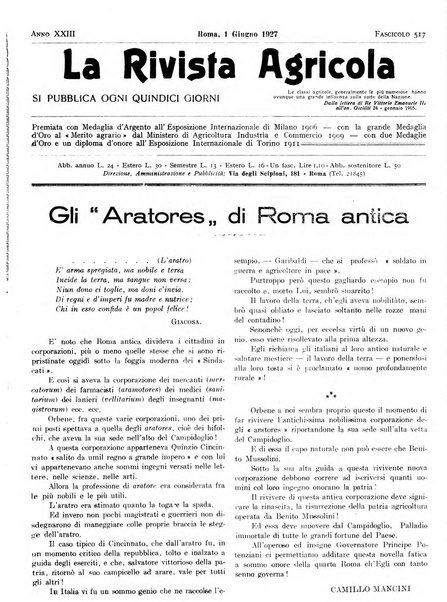 La rivista agricola industriale finanziaria commerciale