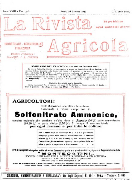 La rivista agricola industriale finanziaria commerciale