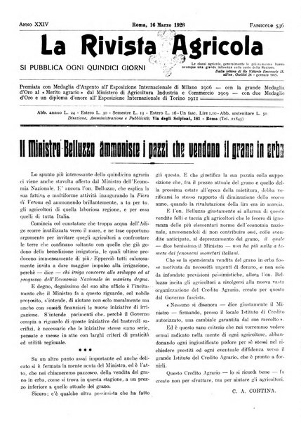 La rivista agricola industriale finanziaria commerciale