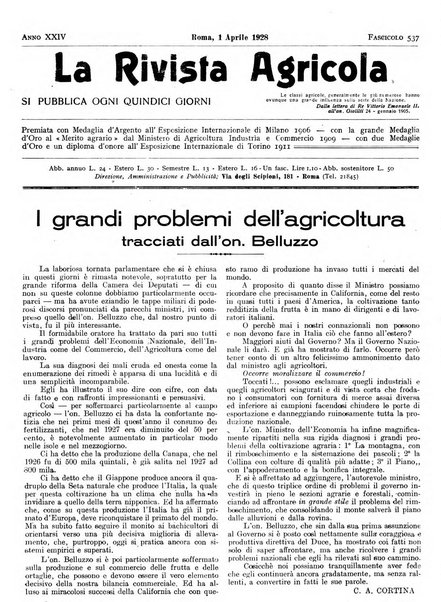 La rivista agricola industriale finanziaria commerciale