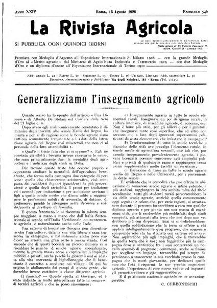 La rivista agricola industriale finanziaria commerciale