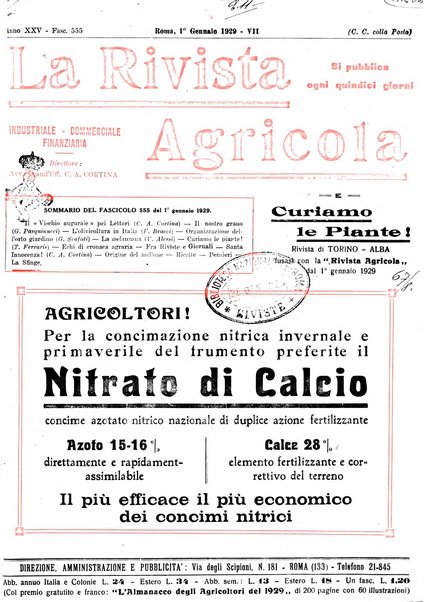 La rivista agricola industriale finanziaria commerciale