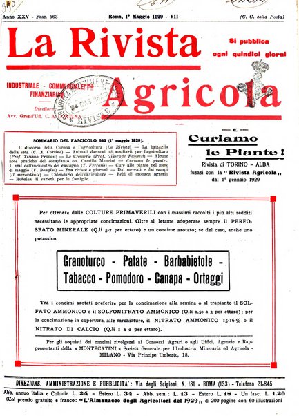 La rivista agricola industriale finanziaria commerciale