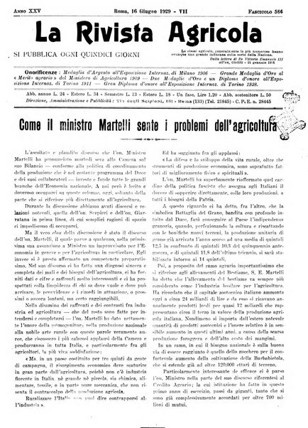 La rivista agricola industriale finanziaria commerciale