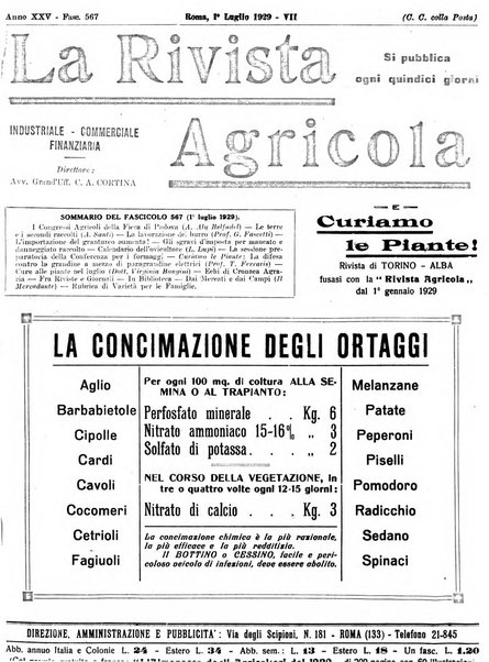 La rivista agricola industriale finanziaria commerciale