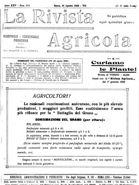 La rivista agricola industriale finanziaria commerciale