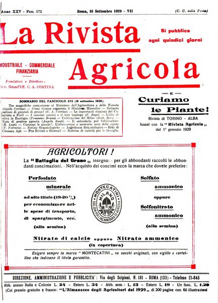 La rivista agricola industriale finanziaria commerciale