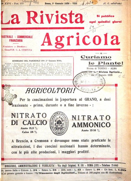 La rivista agricola industriale finanziaria commerciale