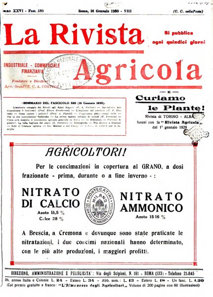 La rivista agricola industriale finanziaria commerciale