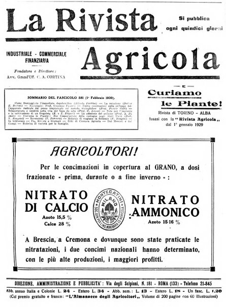 La rivista agricola industriale finanziaria commerciale