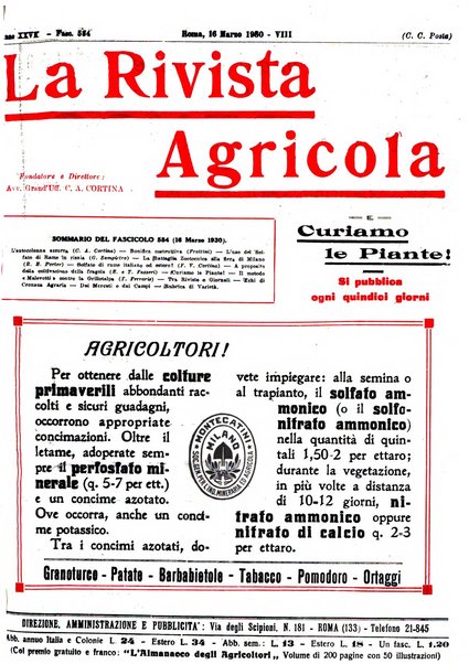 La rivista agricola industriale finanziaria commerciale