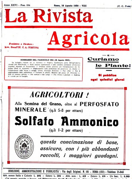 La rivista agricola industriale finanziaria commerciale