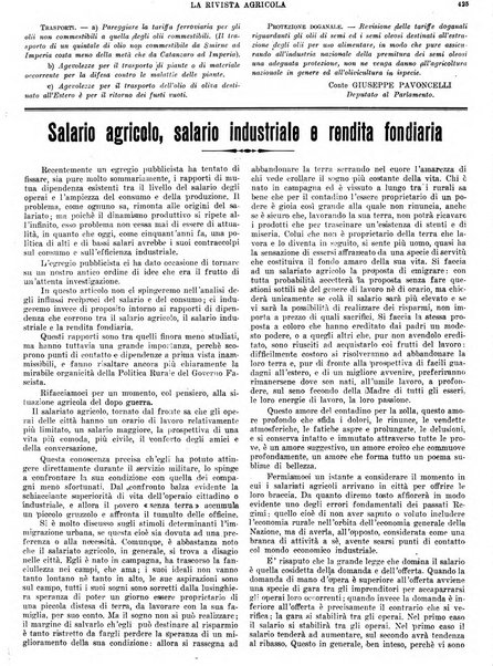 La rivista agricola industriale finanziaria commerciale