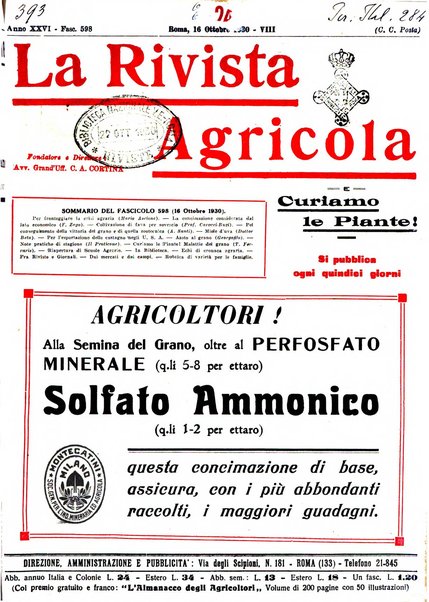 La rivista agricola industriale finanziaria commerciale