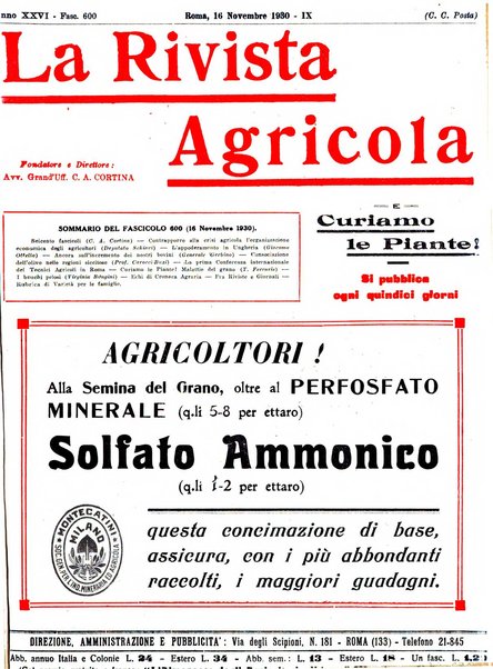 La rivista agricola industriale finanziaria commerciale