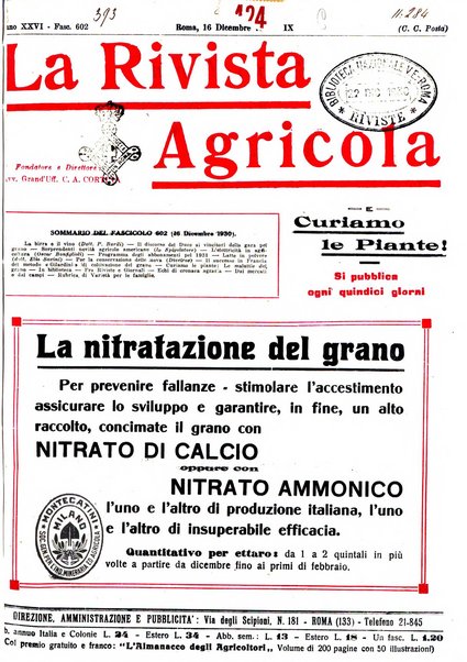 La rivista agricola industriale finanziaria commerciale