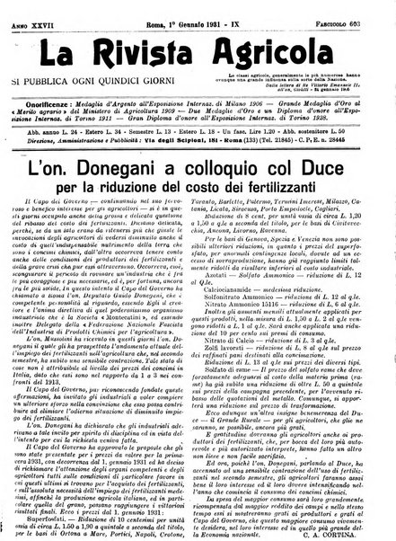 La rivista agricola industriale finanziaria commerciale