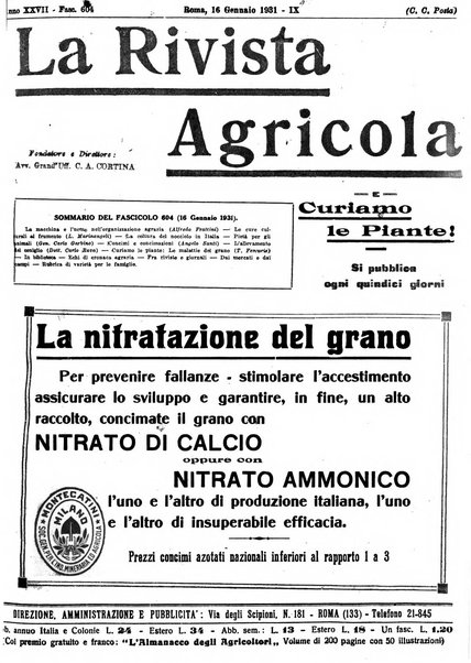 La rivista agricola industriale finanziaria commerciale