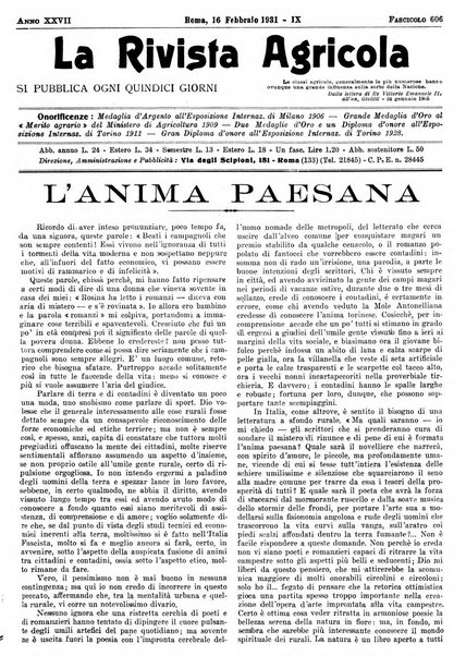 La rivista agricola industriale finanziaria commerciale