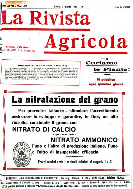 La rivista agricola industriale finanziaria commerciale