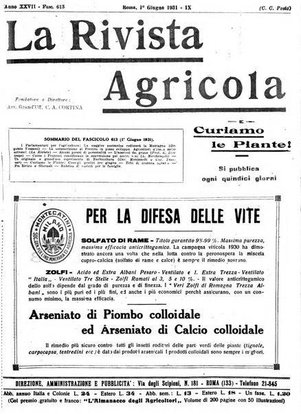 La rivista agricola industriale finanziaria commerciale