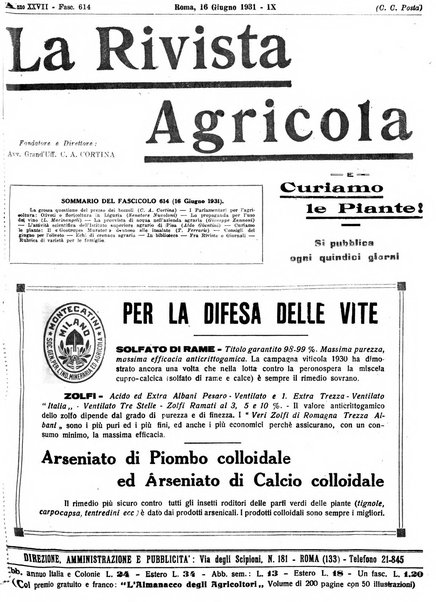 La rivista agricola industriale finanziaria commerciale