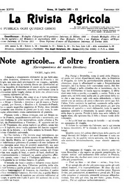 La rivista agricola industriale finanziaria commerciale