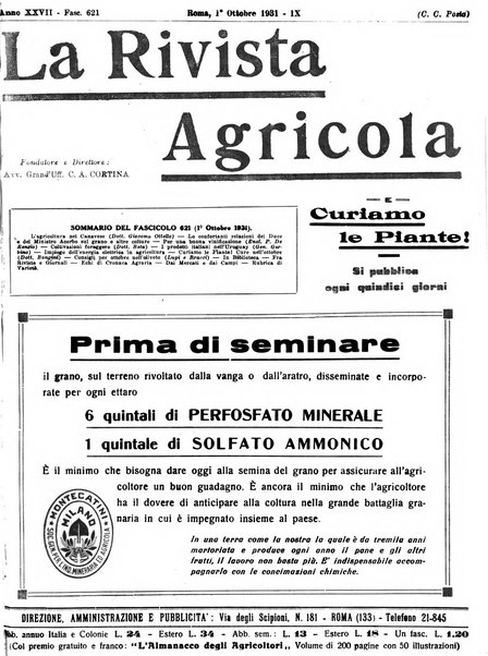 La rivista agricola industriale finanziaria commerciale