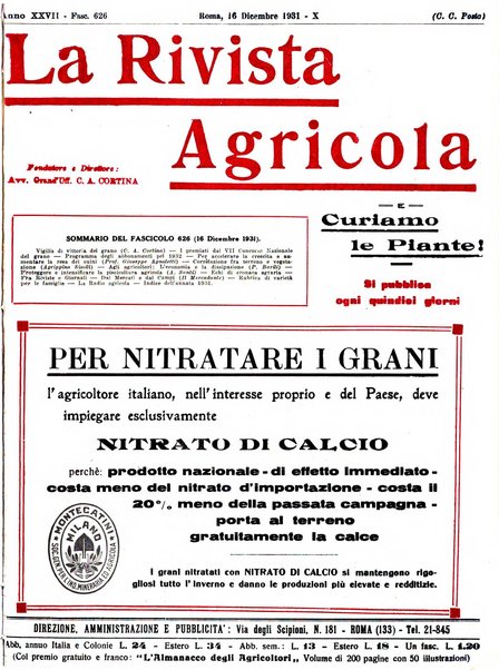 La rivista agricola industriale finanziaria commerciale