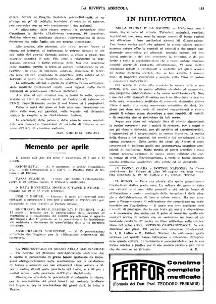 La rivista agricola industriale finanziaria commerciale