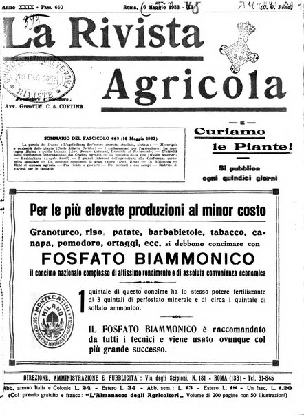 La rivista agricola industriale finanziaria commerciale